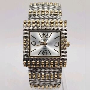 Studio Time Gold & Silver Cuff-Watch